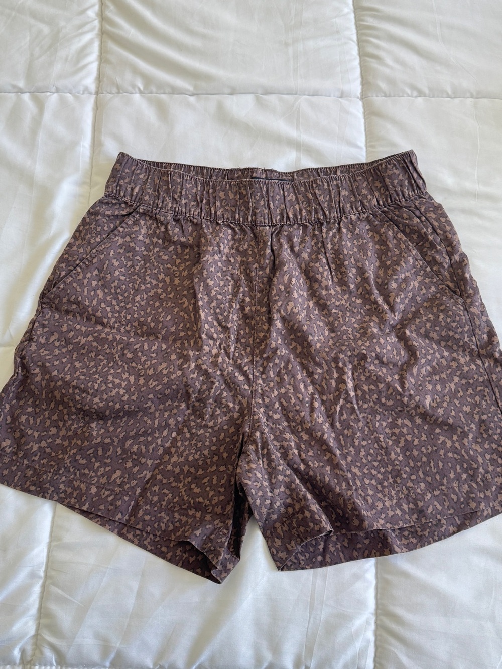 Sanctuary Brown Printed Elastic-Waist Athletic Shorts